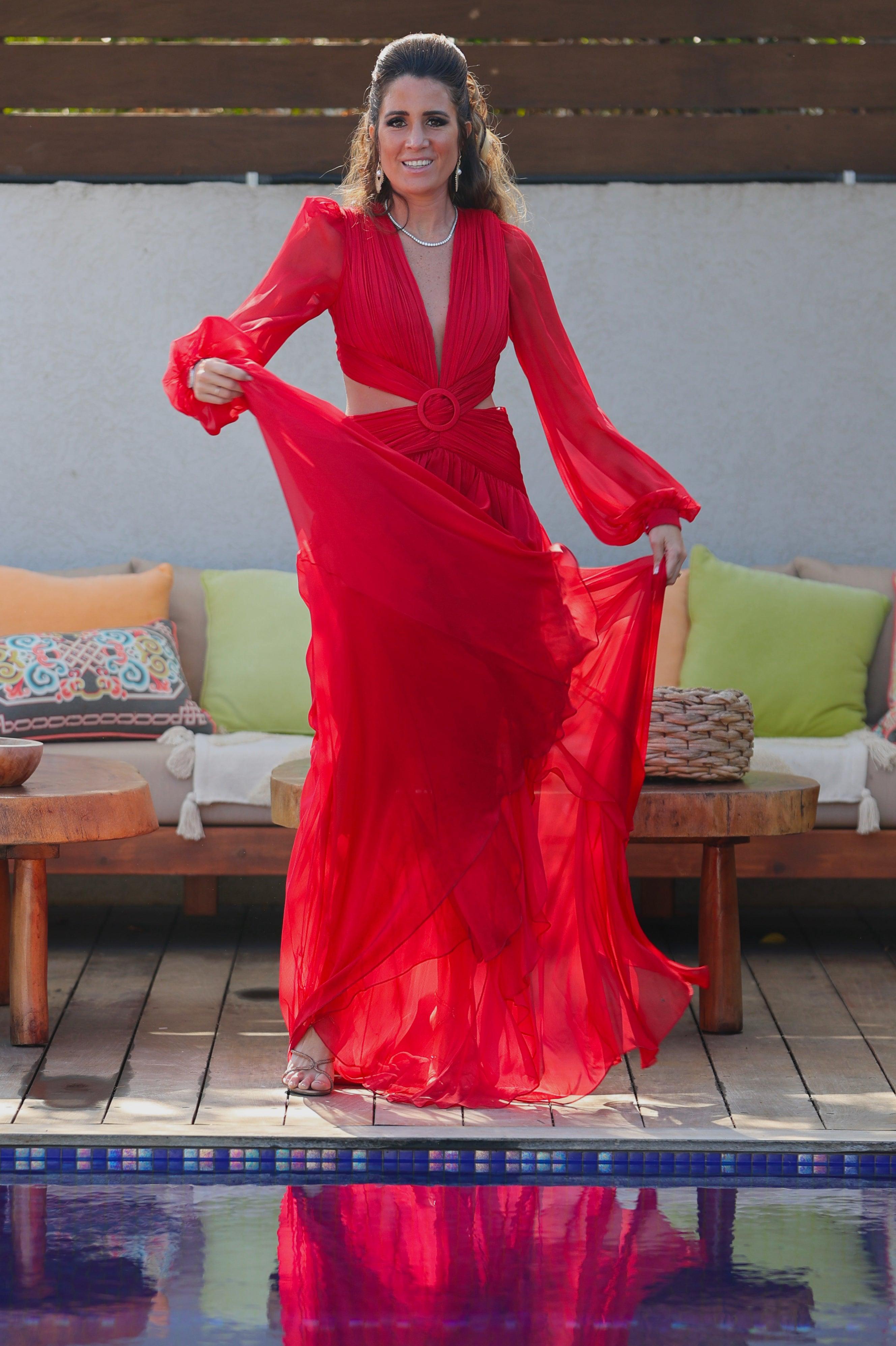 Robe Lularoe Julia Rouge Chiné à Bordure Bleue - Taille S - Neuve Avec Étiquette