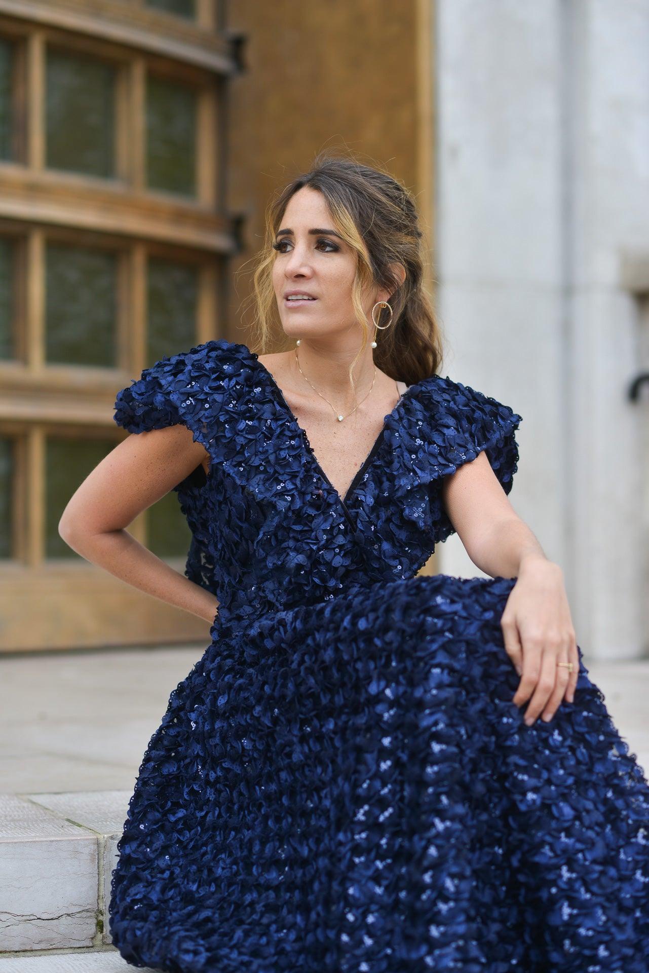 Robe midi portefeuille en mousseline de soie à plusieurs niveaux en