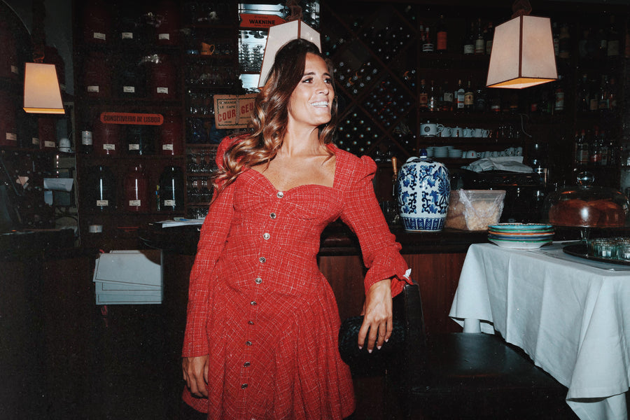 Robe Blaire en tweed rouge
