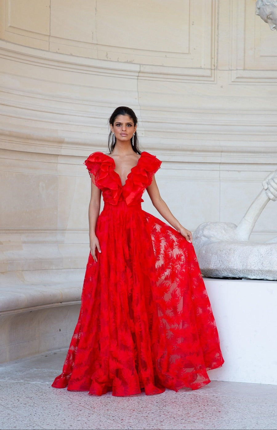 Robe Merida plumetis rouge - Maison Lou