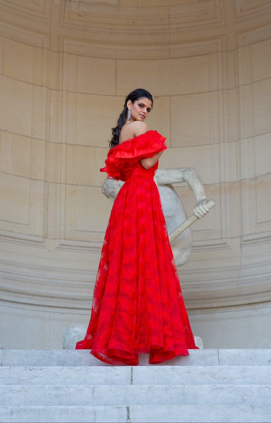 Robe Merida plumetis rouge - Maison Lou