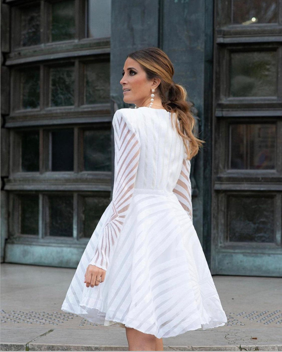 Robe Minelli à sequins blanc - Maison Lou