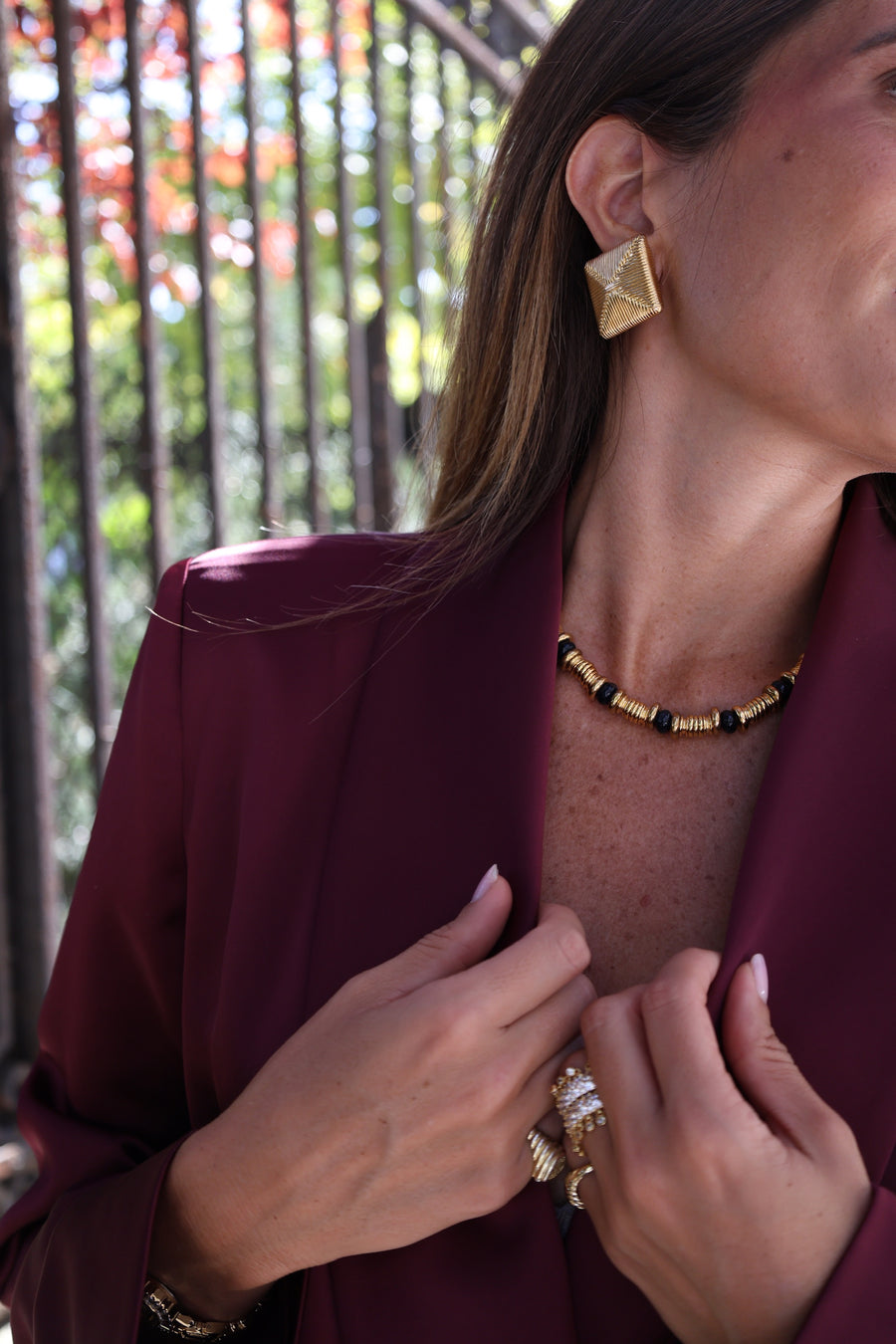 Ensemble smocking bordeaux