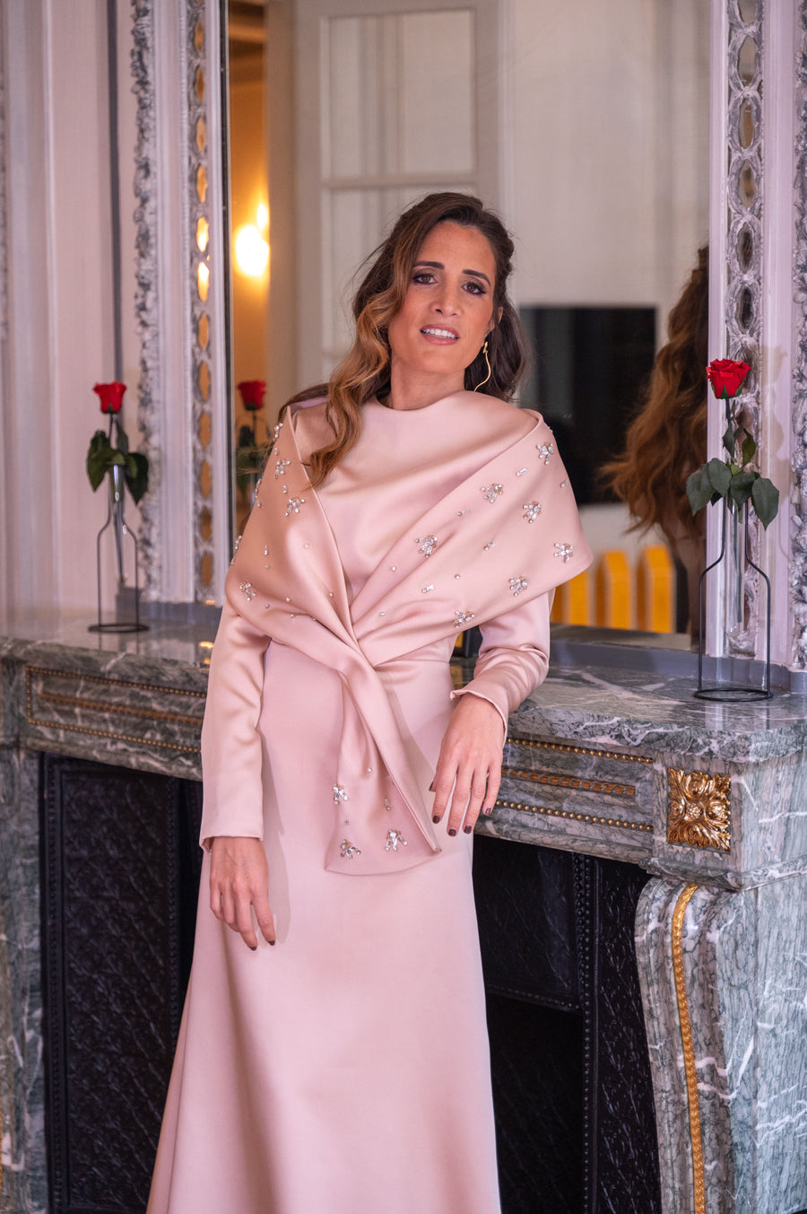 Robe Élysée rose pâle