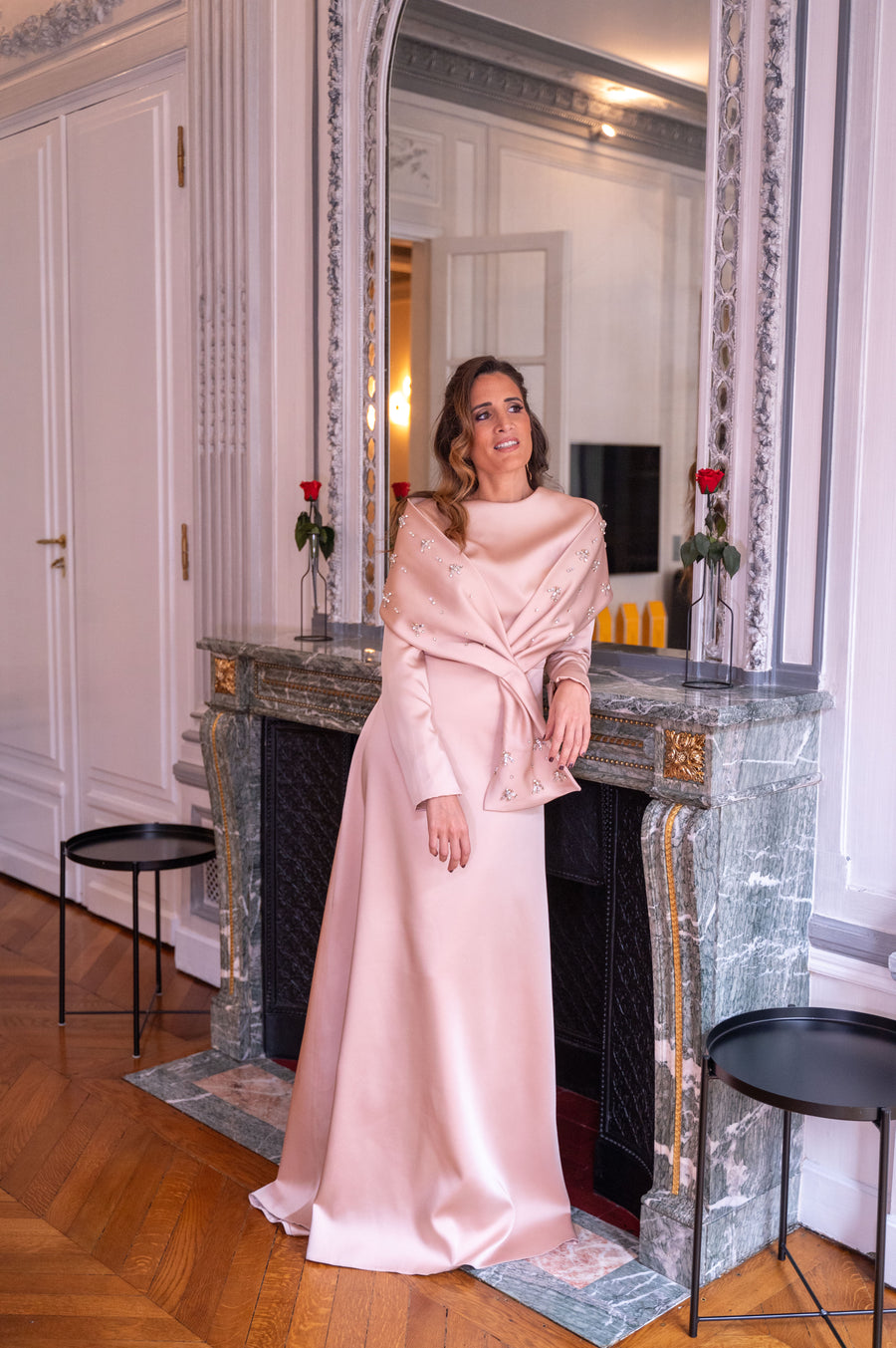 Robe Élysée rose pâle