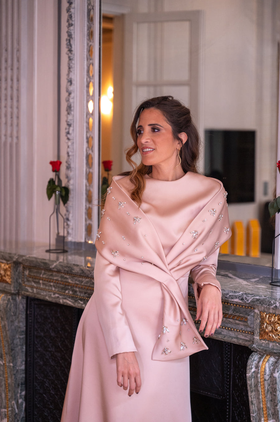 Robe Élysée rose pâle