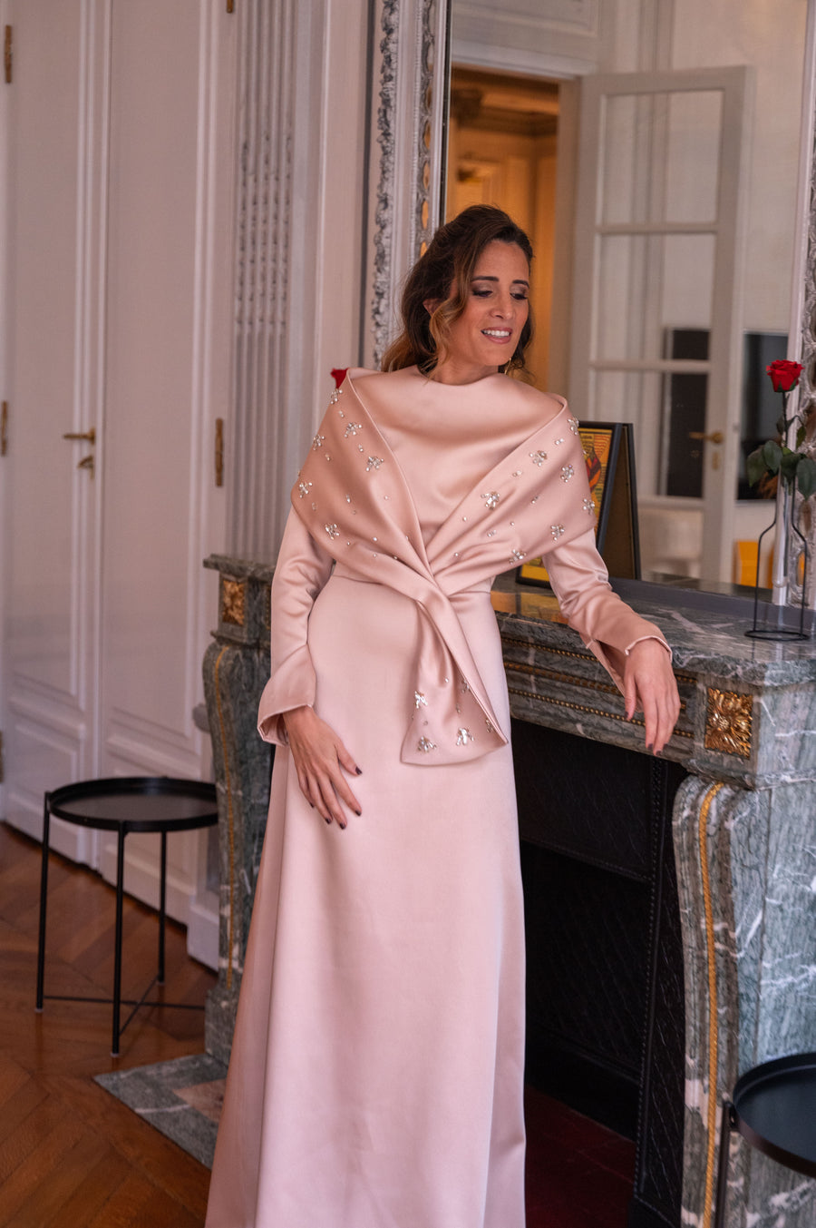 Robe Élysée rose pâle