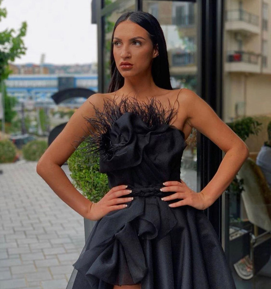 Robe Bustier Robe Soiree Noir Et Or Robe De Soirée Sexy Bustier