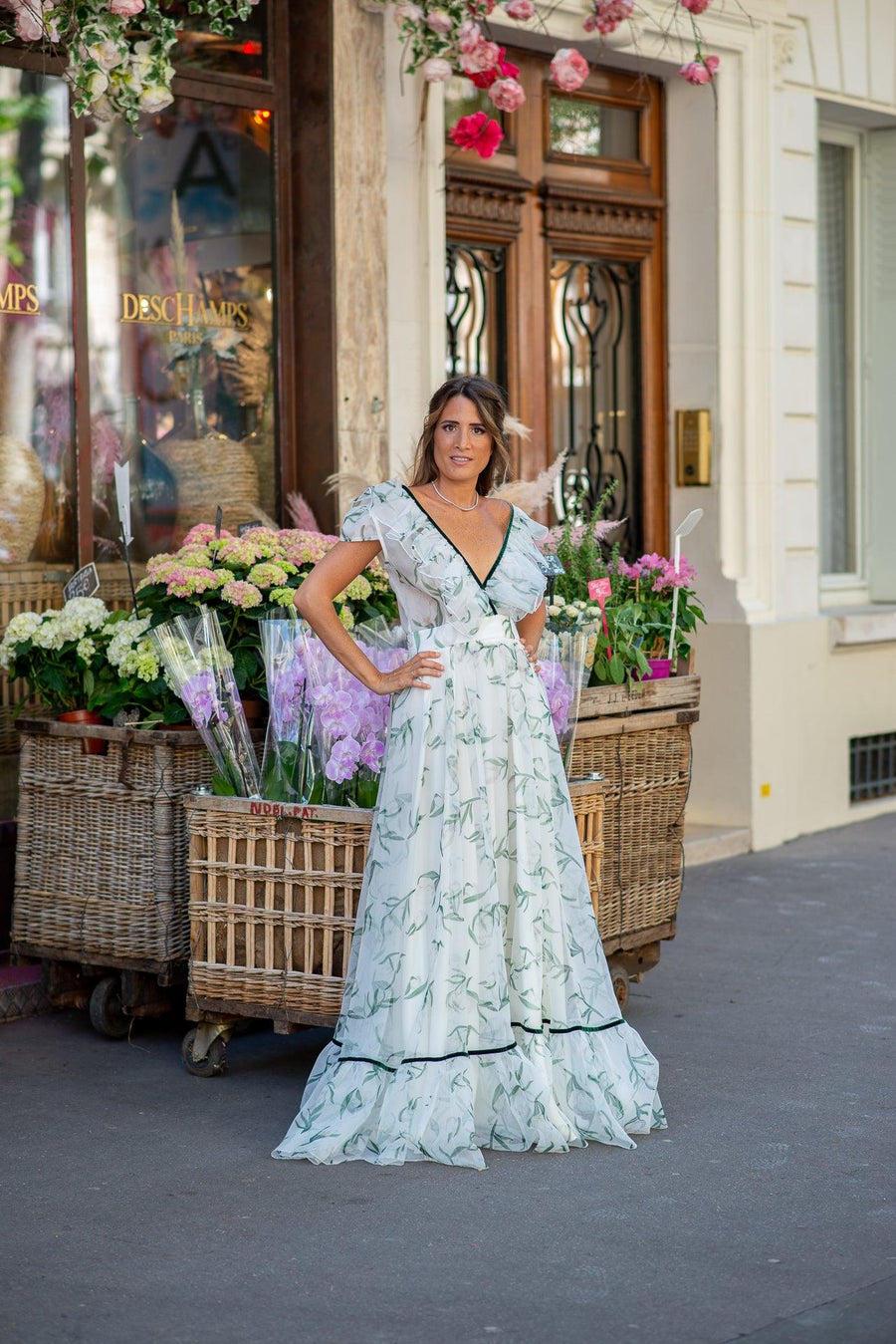 Robe Blanche Robe Longue Petites Fleurs Robe Longue Blanche En
