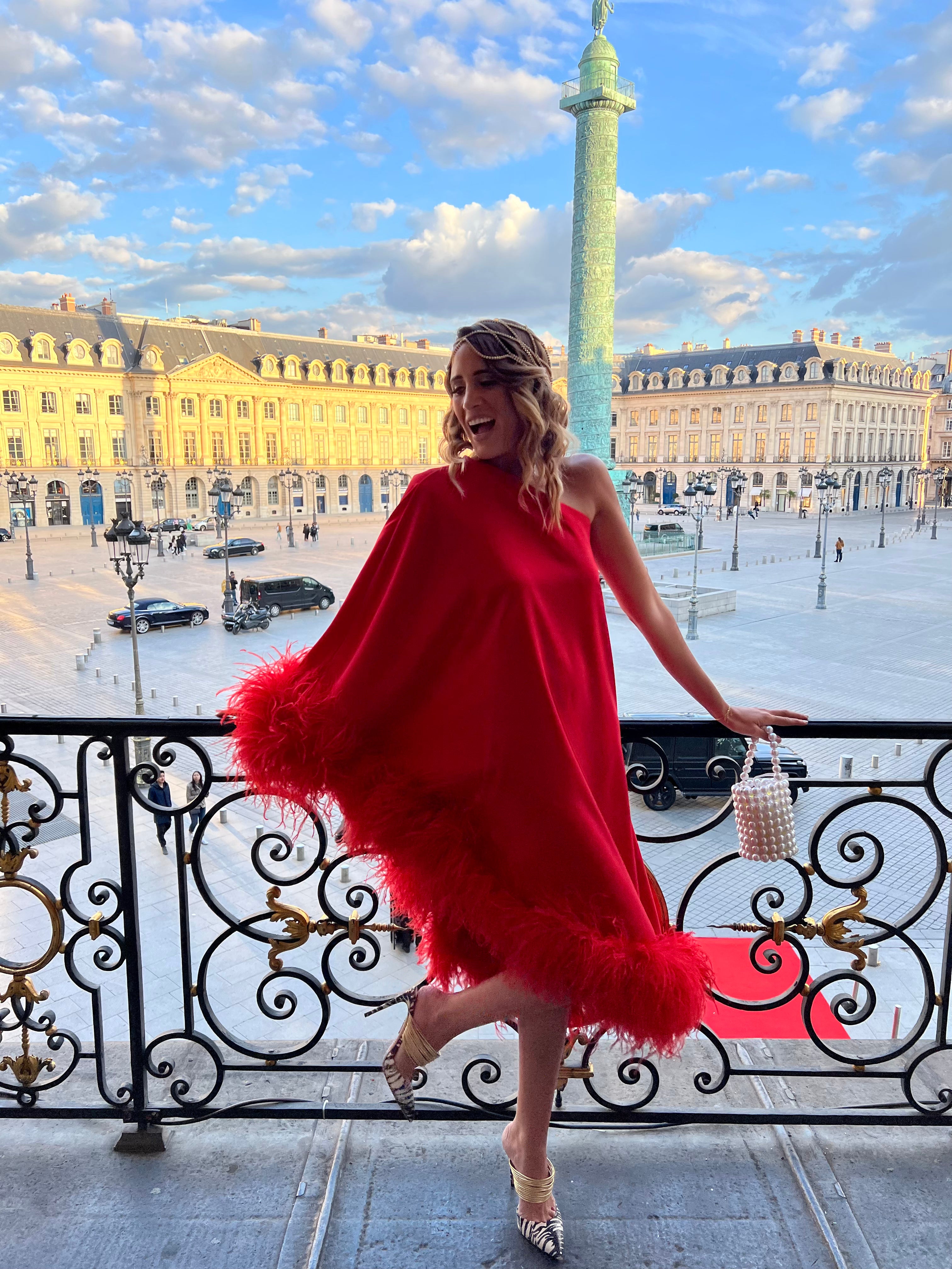 Robe Rouge Myrtille - Marque 'La Mode Est À Vous' (LMV) - Taille 36/38 - Polyester - Neuf Sans Étiquettes