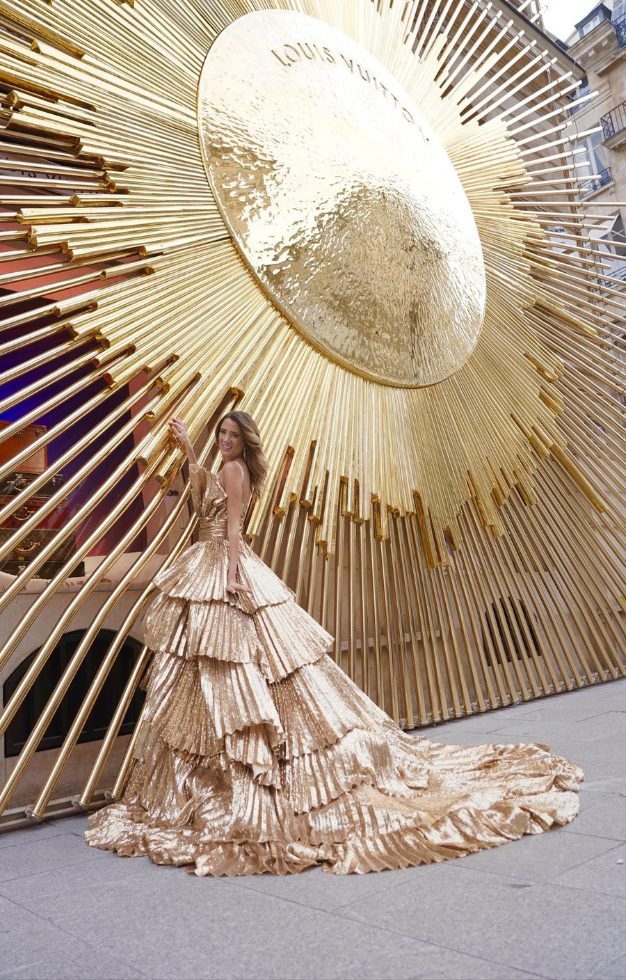 Robe longue du soir Leonie Hanne gold Maison Lou Robe longue du soir Leonie Hanne gold Maison Lou