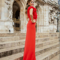 Robe best sale rouge volant