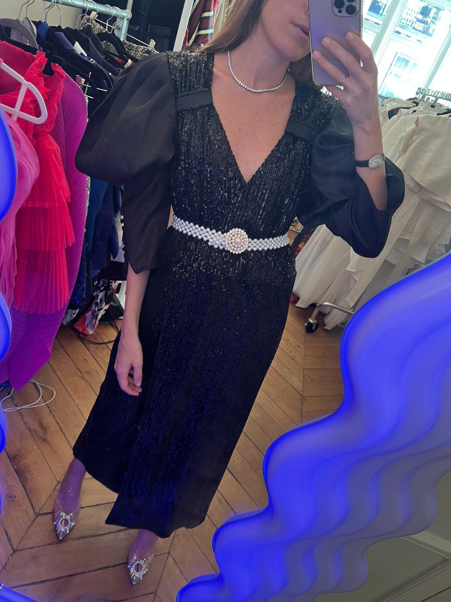 Robe noir à sequins - Maison Lou