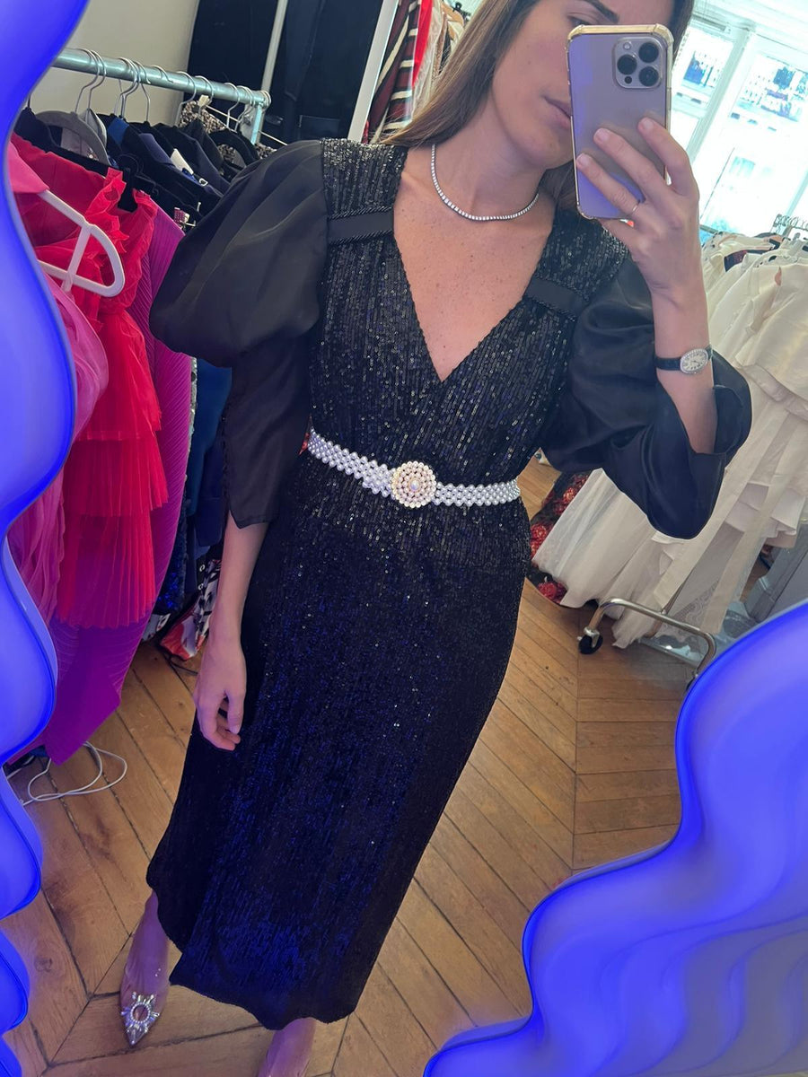 Robe noir à sequins - Maison Lou