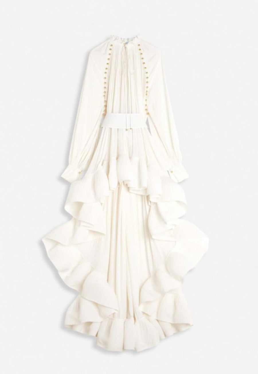 Robe asymétrique Lanvin blanche - Maison Lou